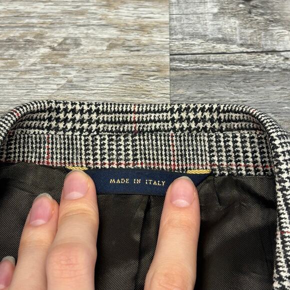 Vintage Y2K Brooks Brothers Glen Plaid Men 42L Single Breasted Wool Italy Blazer - Picture 4 of 13